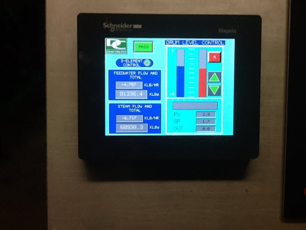 1/3 Boiler Element feedwater Control Touchscreen